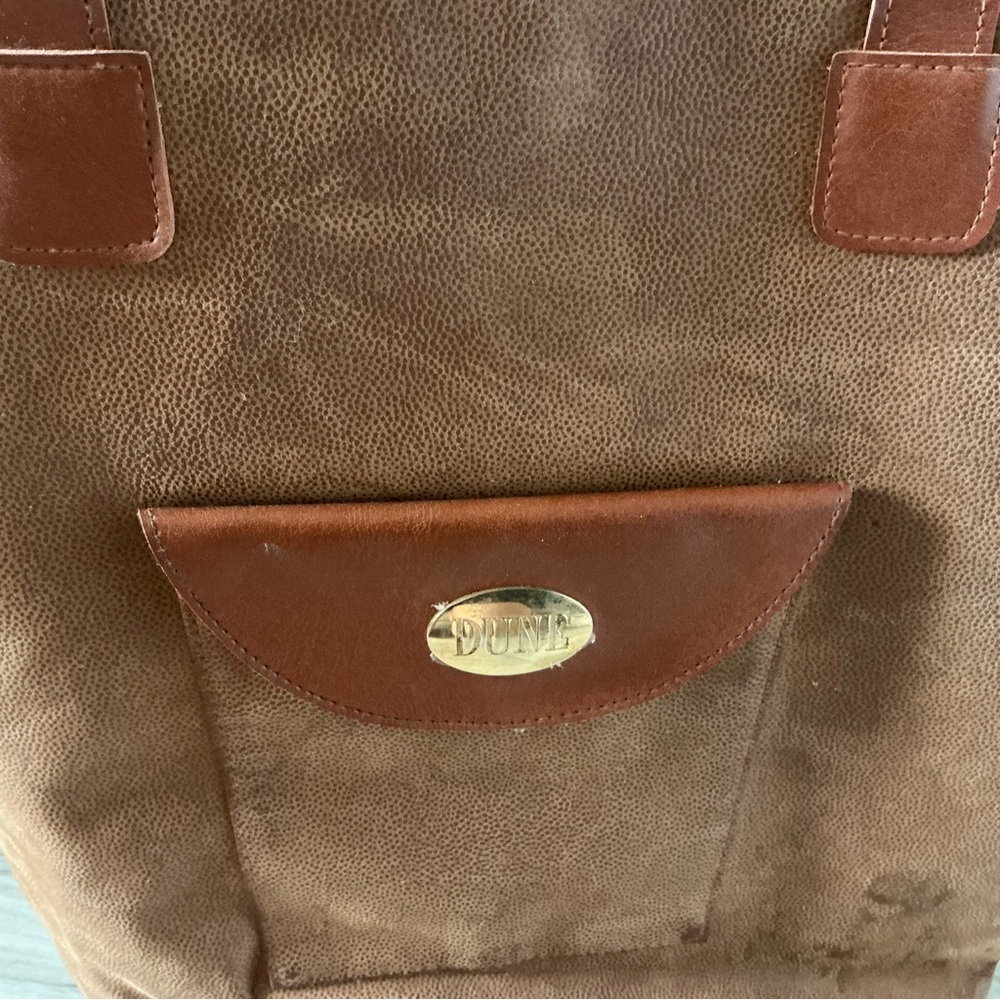 Dune London brown suede large handbag tote shopping bag - Picture 8 of 9